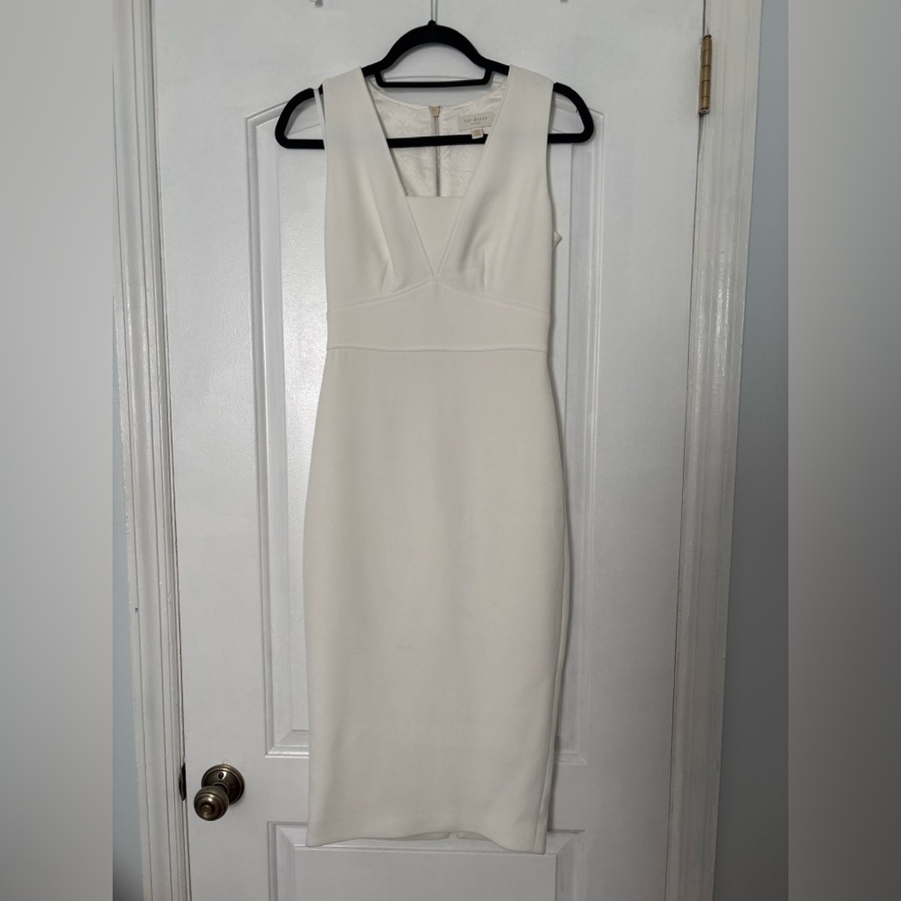 Ted Baker Cream Midi Sheath Dress